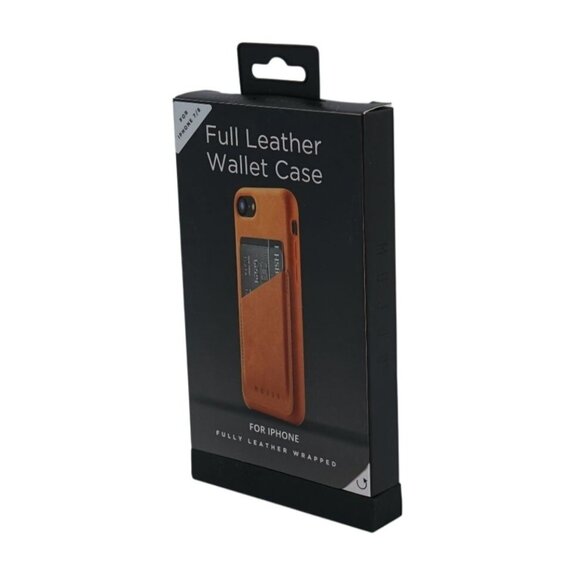 Mujjo Full Leather Wallet Case for iPhone – Tan | Premium Vegetable-Tanned Leath - Picture 3 of 6